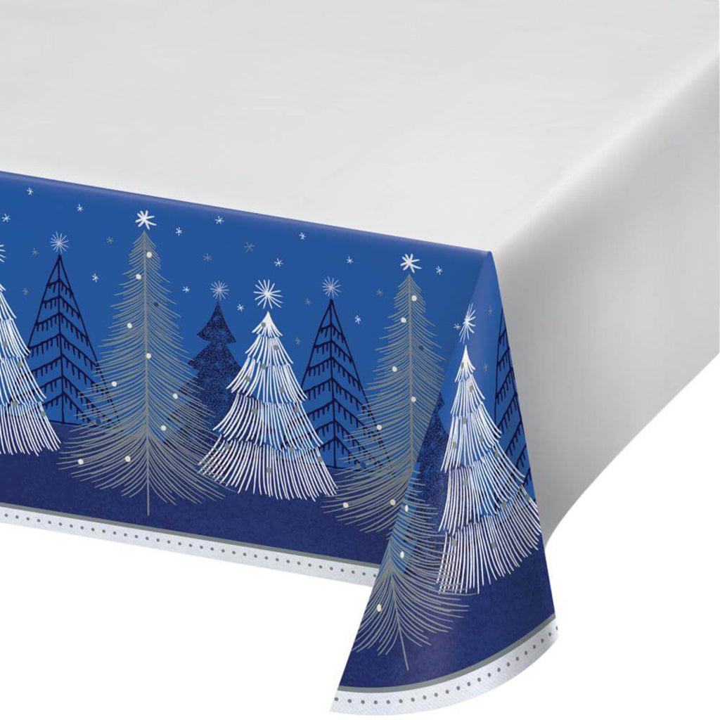 Silver Snowfall Paper Tablecover, 54in x 102in