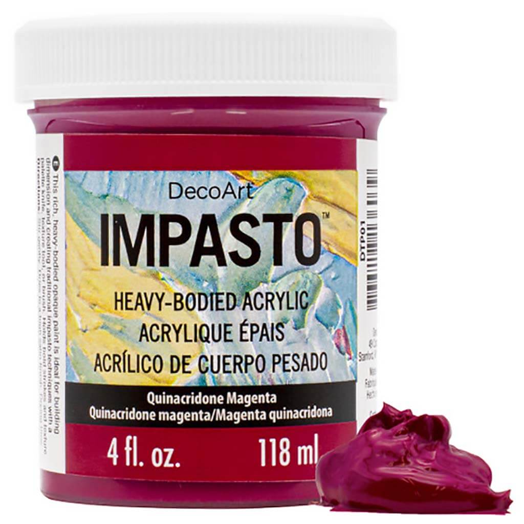 DecoArt Impasto Paint 4oz Quinacridone Magenta