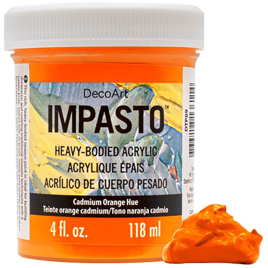 DecoArt Impasto Paint 4oz Cadmium Orange Hue