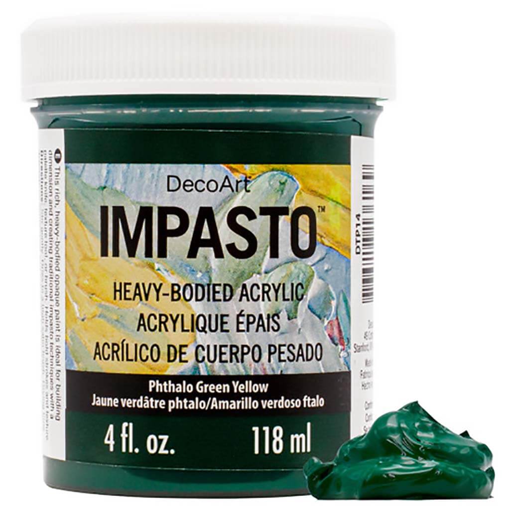 DecoArt Impasto Paint 4oz Phthalo Green Yellow