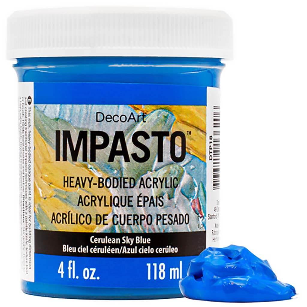 DecoArt Impasto Paint 4oz Cerulean Sky Blue