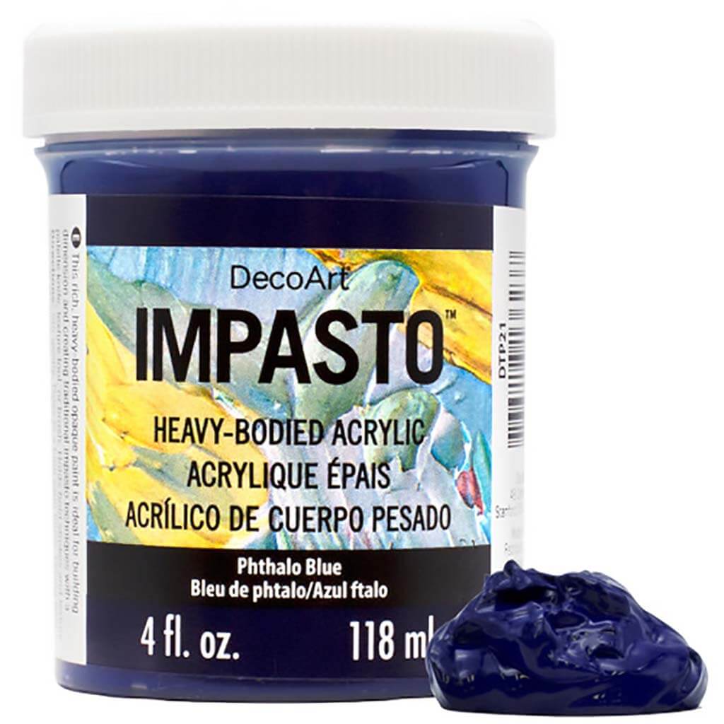 DecoArt Impasto Paint 4oz Phthalo Blue