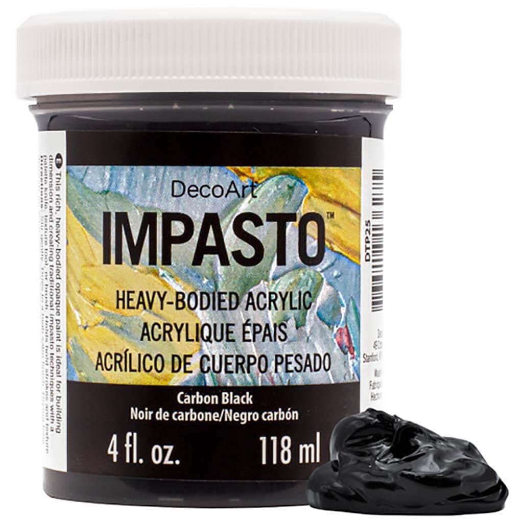 DecoArt Impasto Paint 4oz Carbon Black