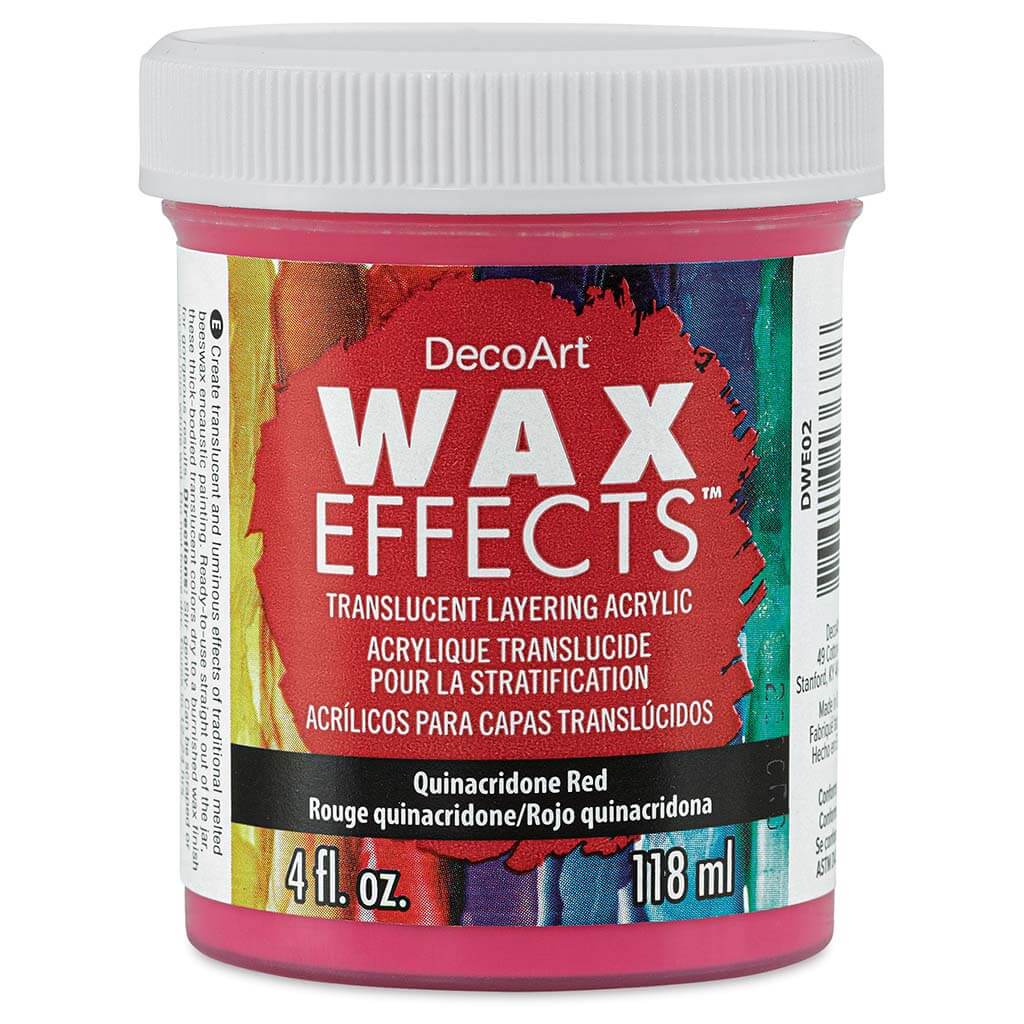 DecoArt Wax Effects Acrylic Paint 4oz Quinacridone Red