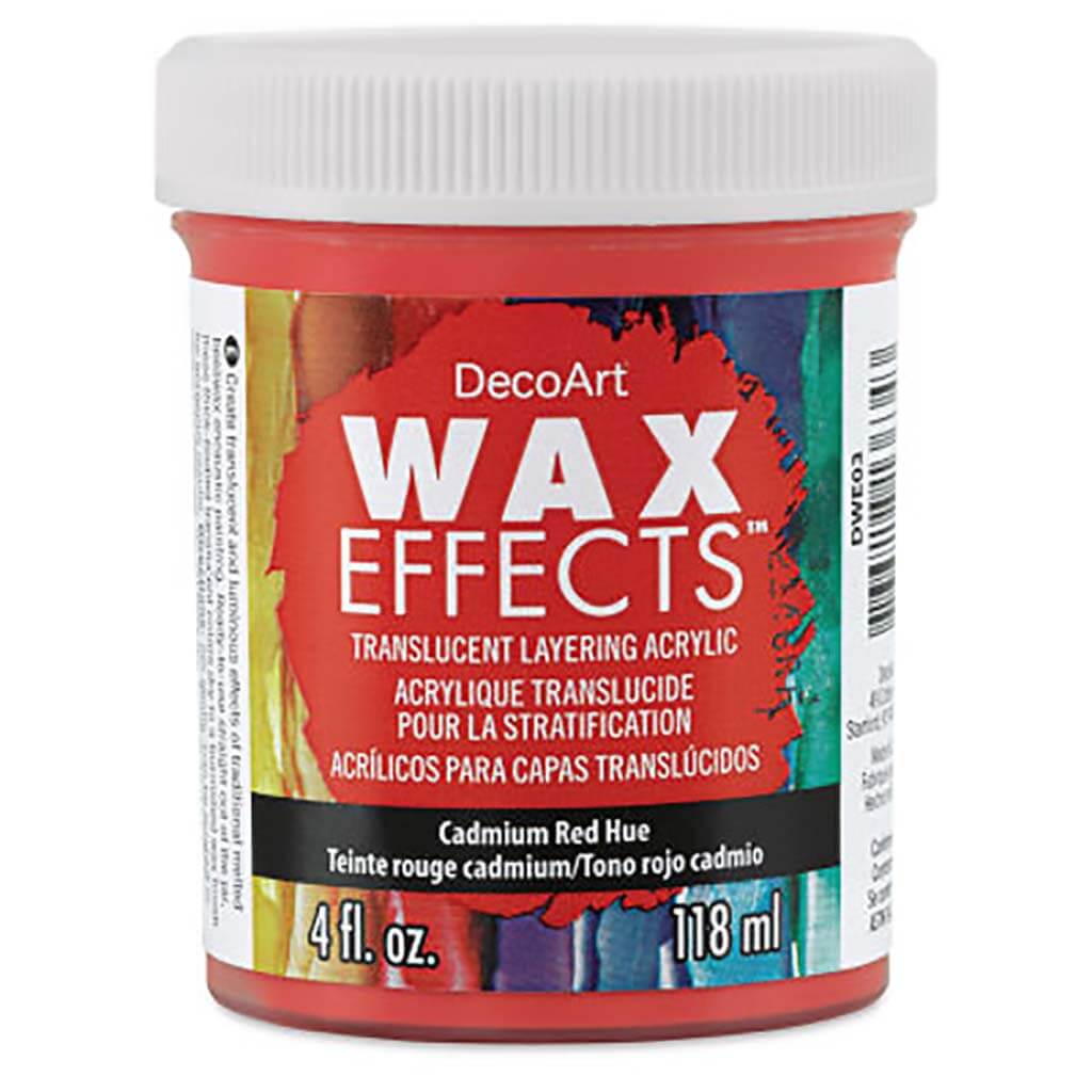 DecoArt Wax Effects Acrylic Paint 4oz Cadmium Red Hue