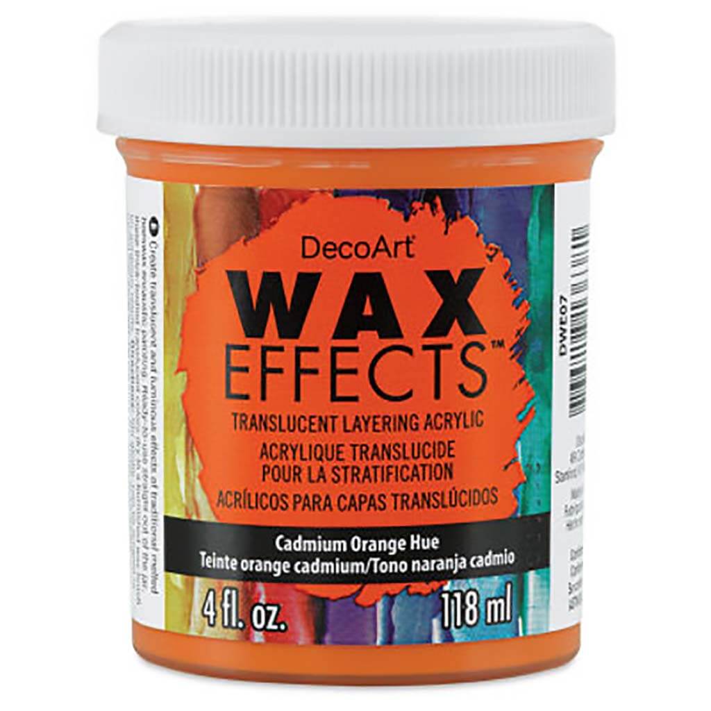 DecoArt Wax Effects Acrylic Paint 4oz Cadmium Orange Hue