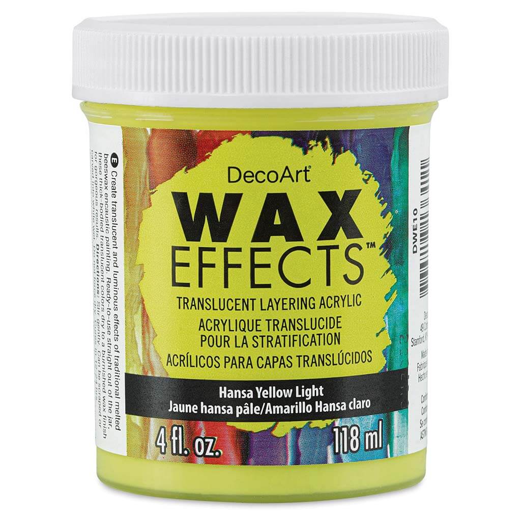 DecoArt Wax Effects Acrylic Paint 4oz  Hansa Yellow Light