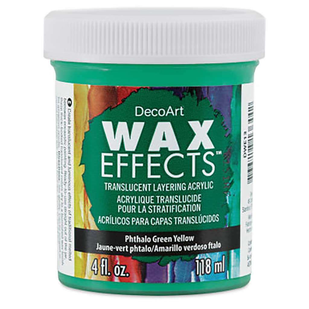 DecoArt Wax Effects Acrylic Paint 4oz  Phthalo Green Yellow