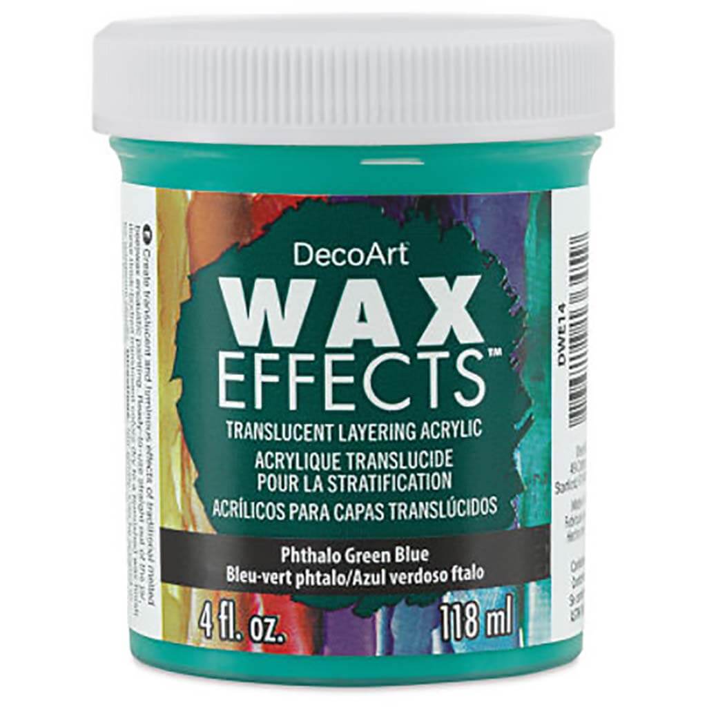 DecoArt Wax Effects Acrylic Paint 4oz  Phthalo Green Blue