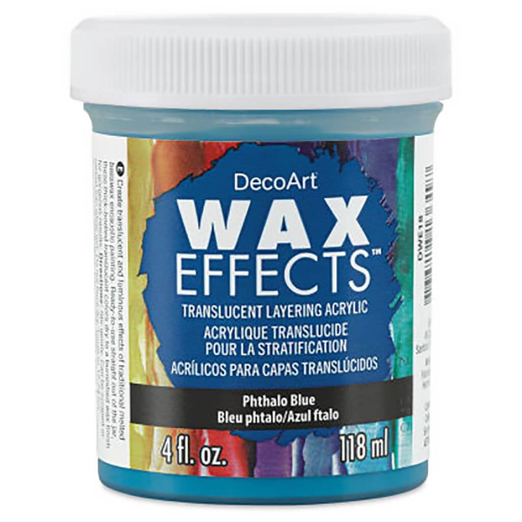 DecoArt Wax Effects Acrylic Paint 4oz Phthalo Blue