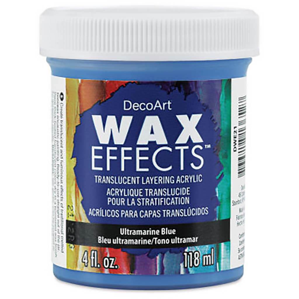 DecoArt Wax Effects Acrylic Paint 4oz  Ultramarine Blue