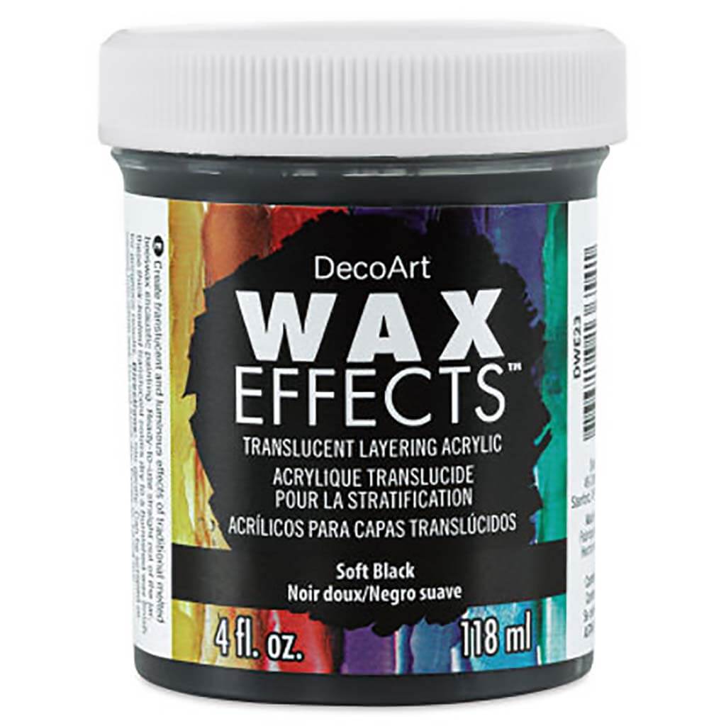 DecoArt Wax Effects Acrylic Paint 4oz Soft Black