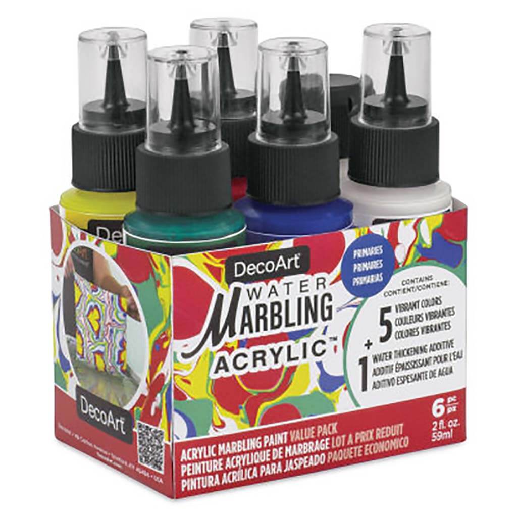 DecoArt Water Marbling Value Pack 2oz 6pcs Primaries