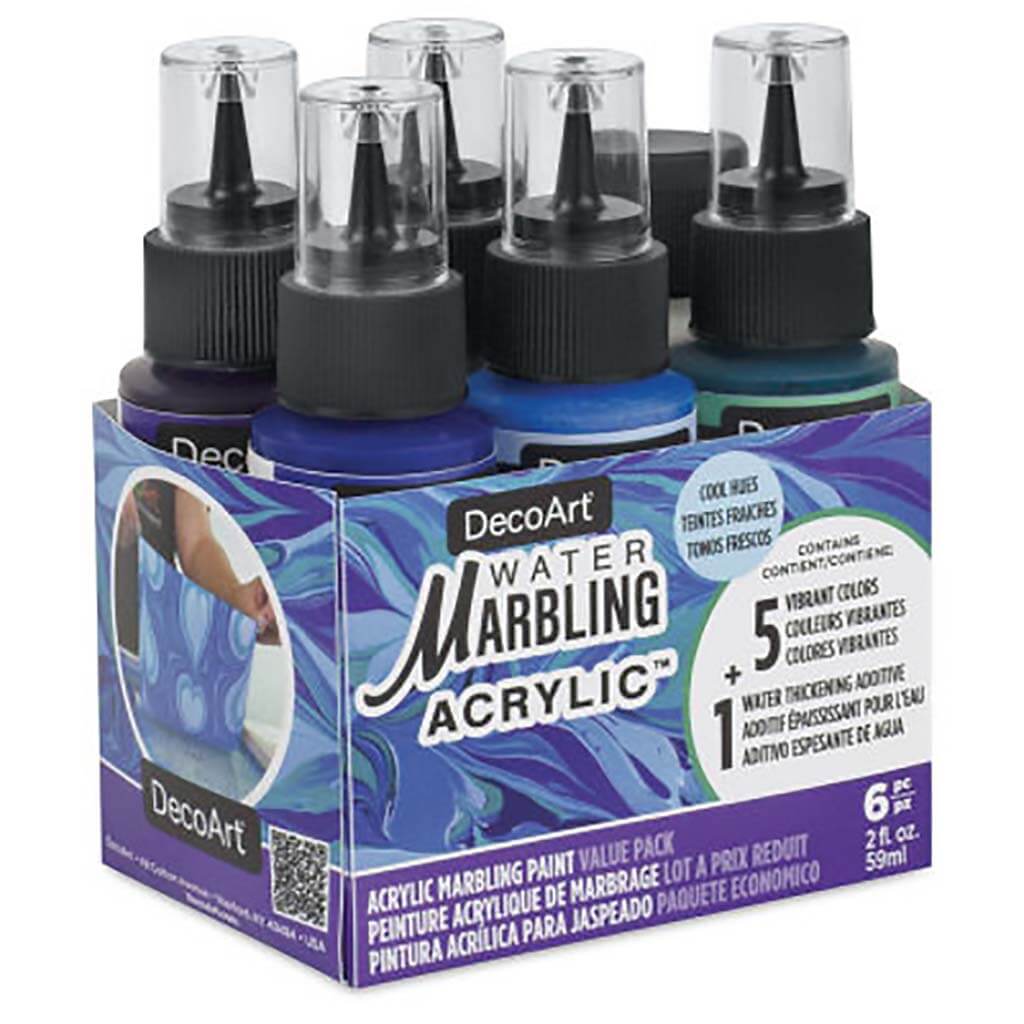 DecoArt Water Marbling Value Pack 2oz 6pcs Cool Hues