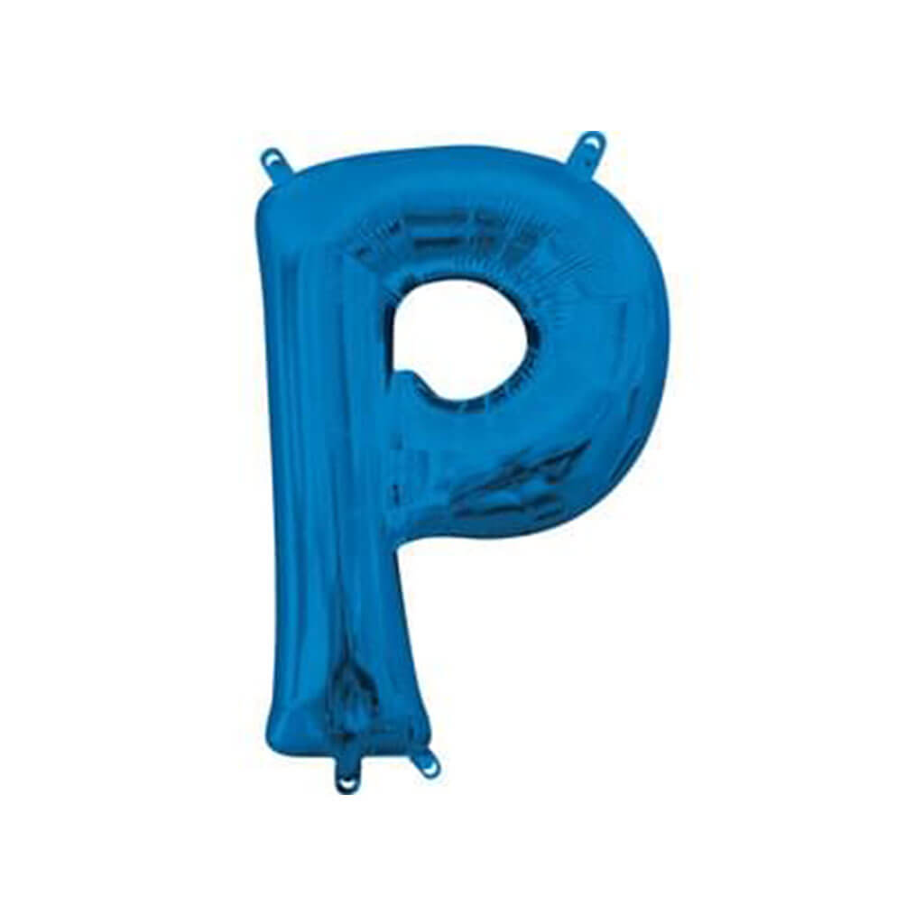 Mini Shape Foil Balloon Letter P Blue, 16in