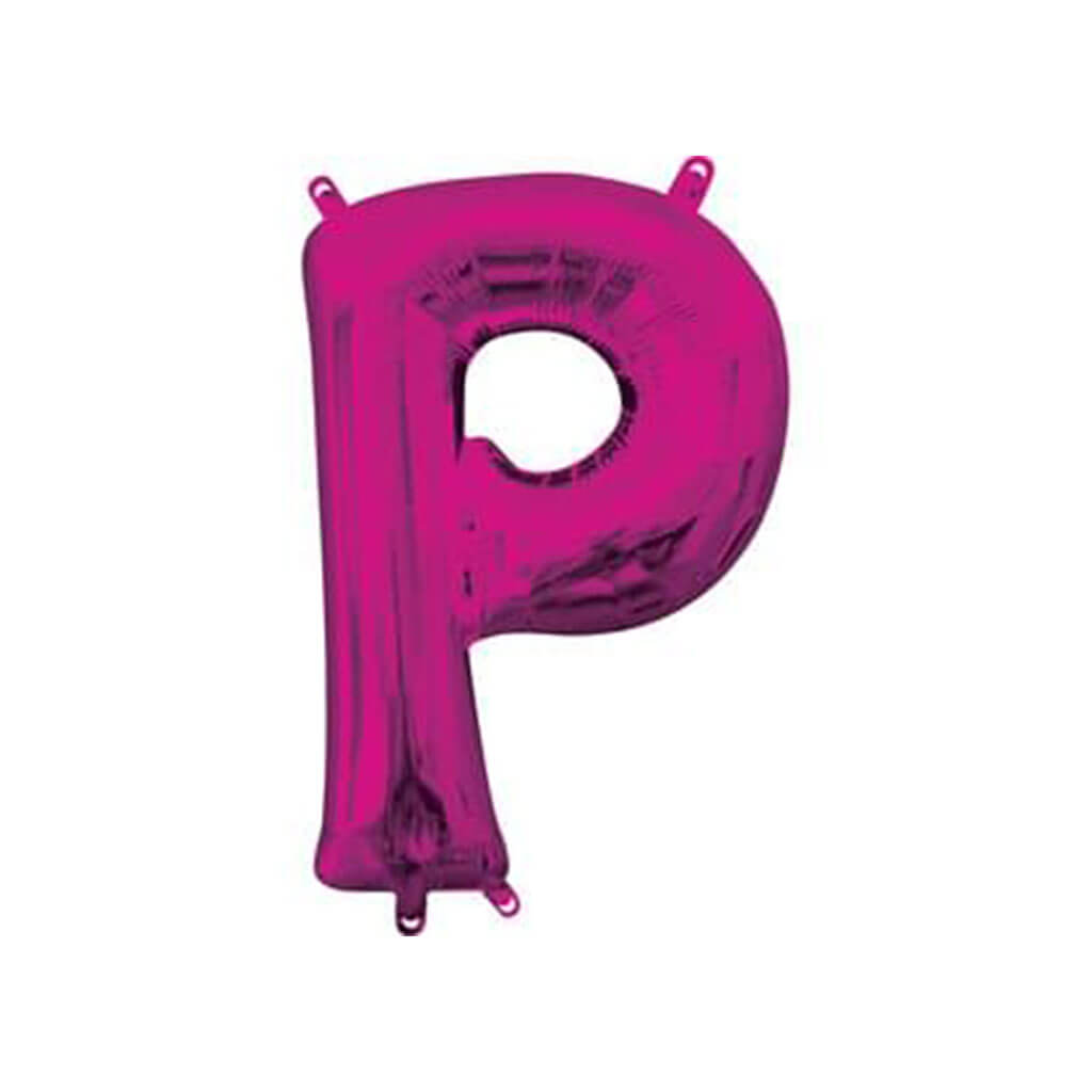 Mini Shape Foil Balloon Letter P Pink, 16in