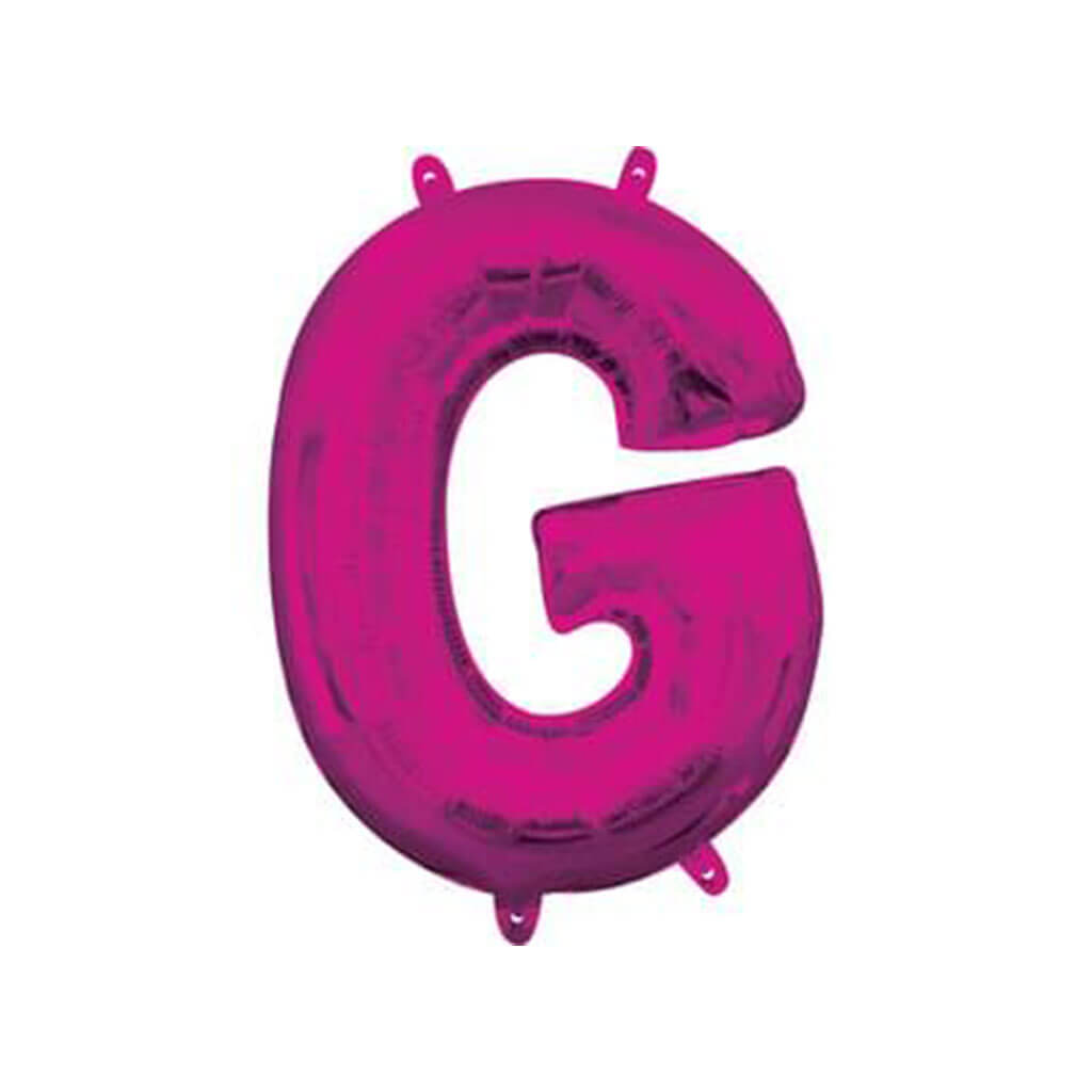 Mini Shape Foil Balloon Letter G Pink, 16in