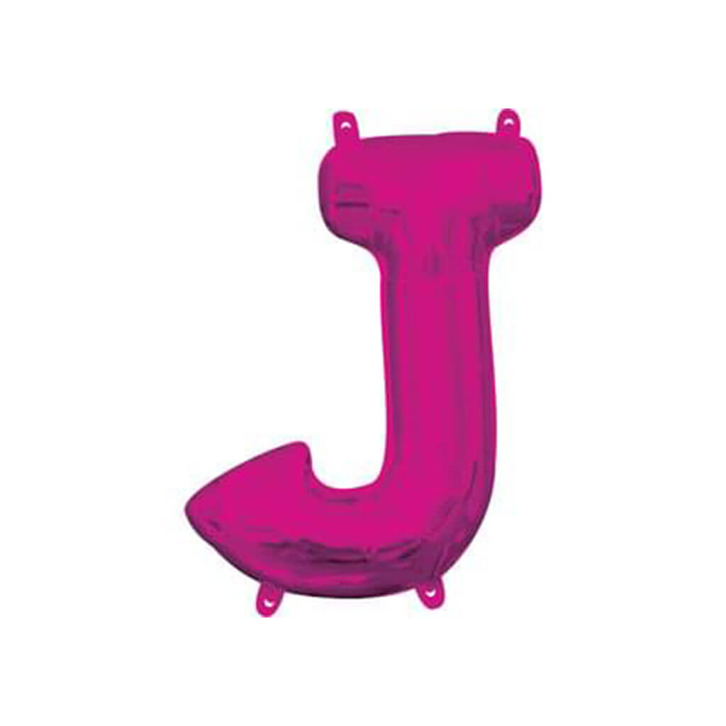 Mini Shape Foil Balloon Letter J Pink, 16in