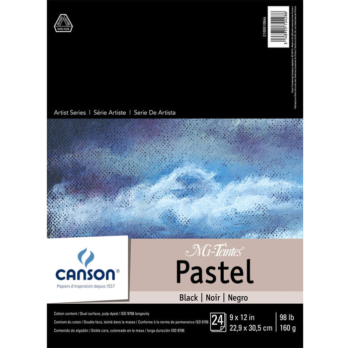 Canson Mi-Tientes Pastel Black Pad 9x12 98lb