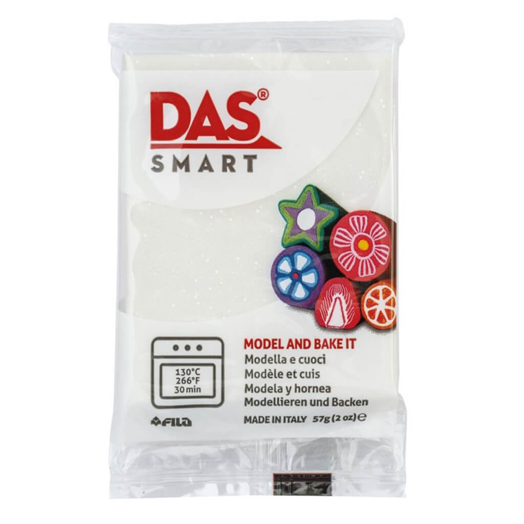 DAS Smart Polymer Clay 2oz White Glitter