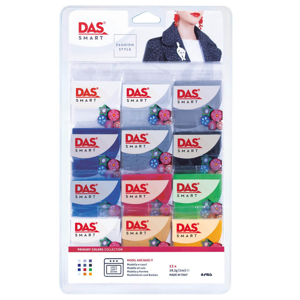 DAS Smart Polymer Clay Set Primary Colors 12pc