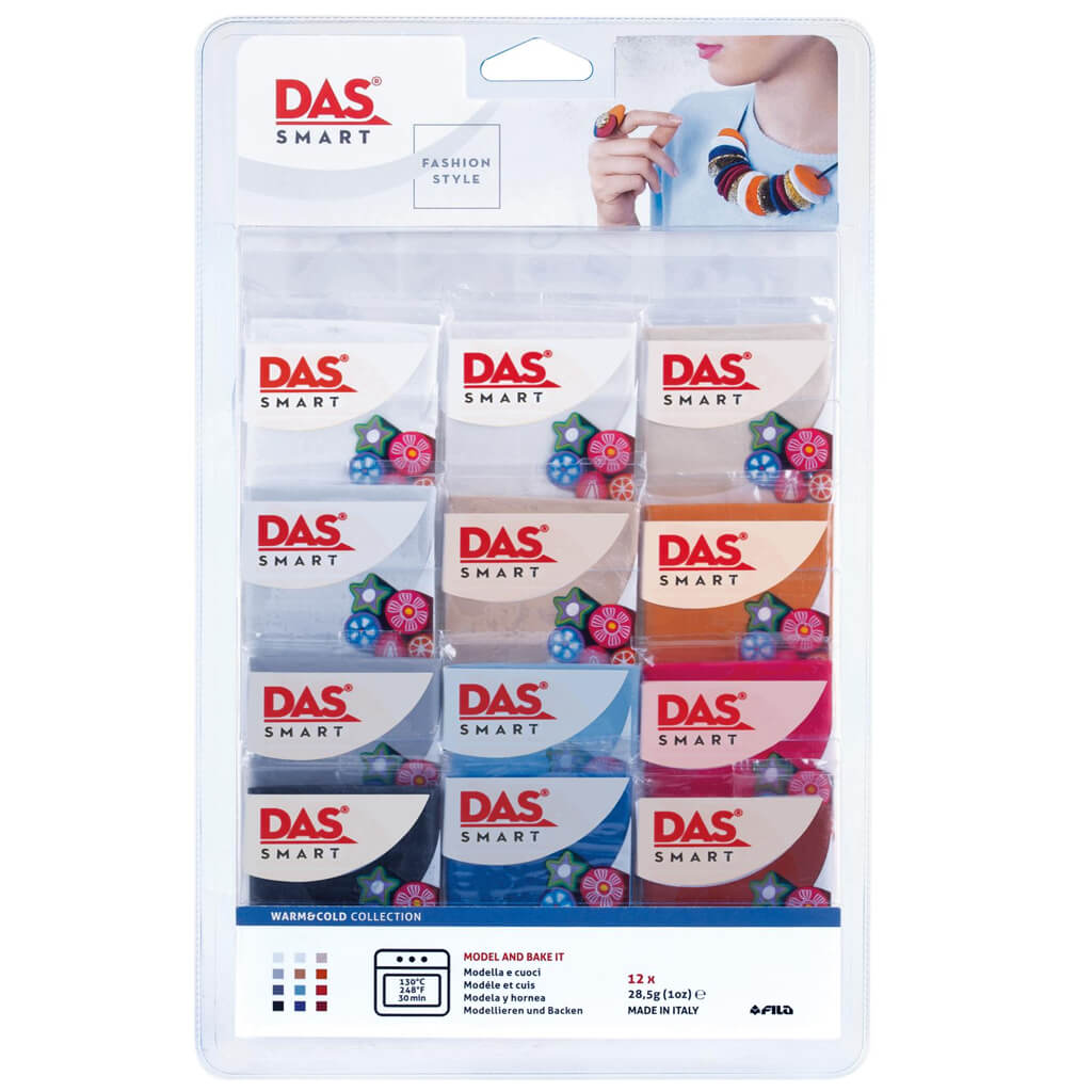 DAS Smart Polymer Clays Warm and Cool Colors Set of 12