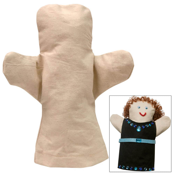 Canvas Hand Puppets 9-1/2in x 9-1/2in Body 6ct