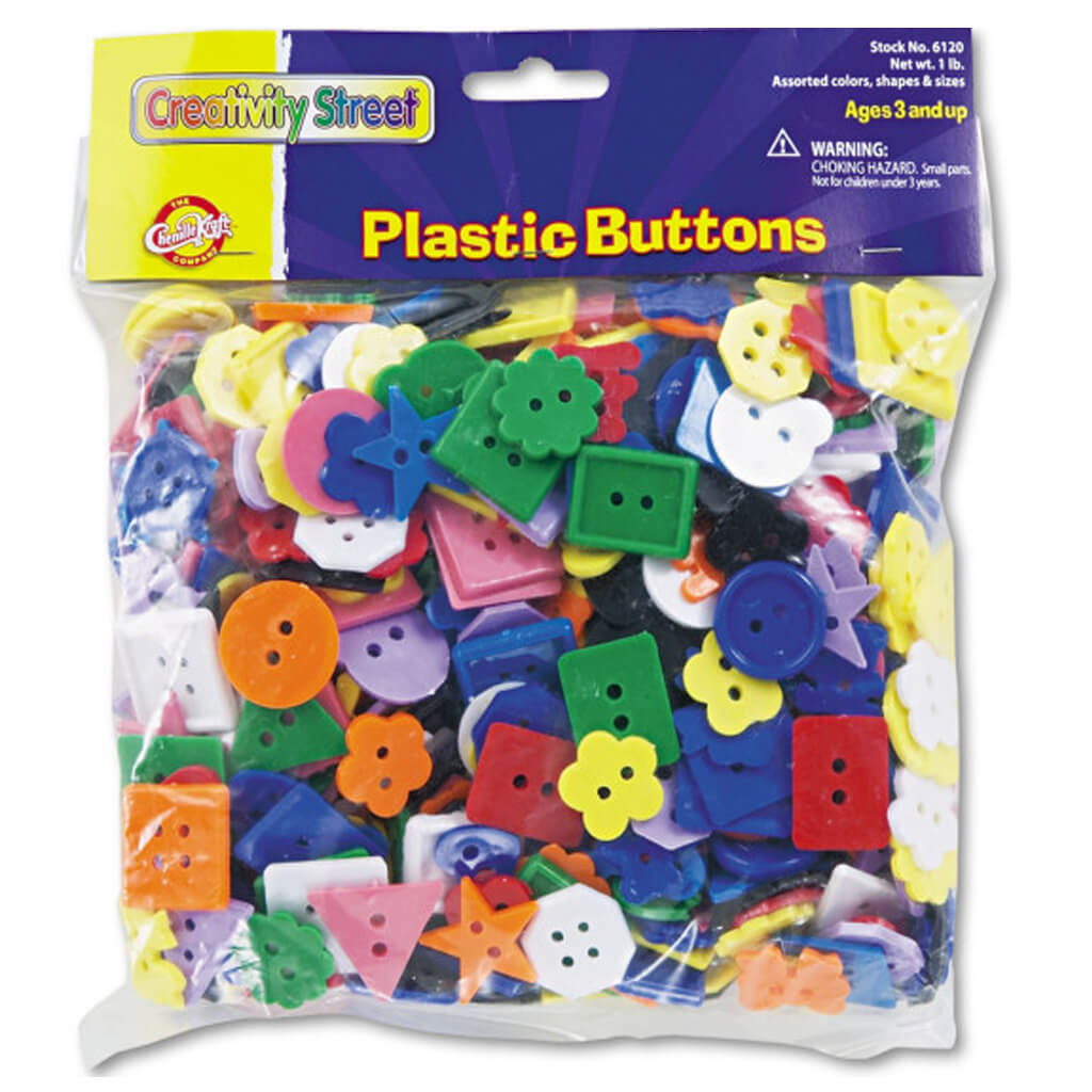 Plastic Buttons 3/4in to 1in Assorted Colors