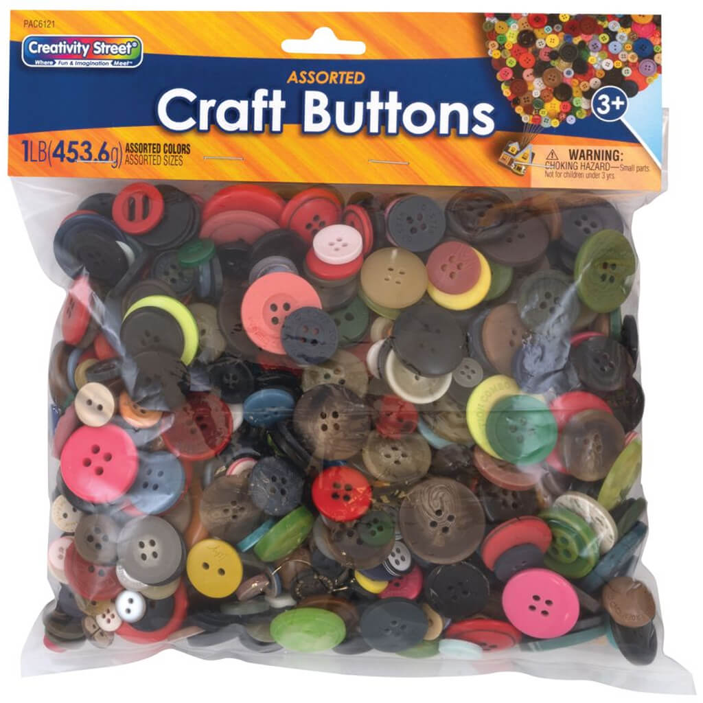 Craft Buttons Assortment Assorted Sizes Colors 1lb