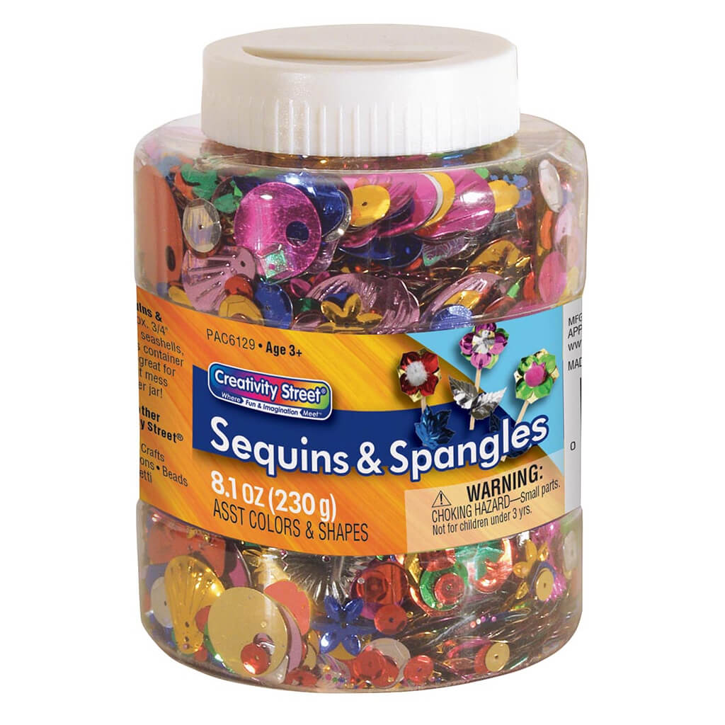 Sequins &amp; Spangles Jar Assorted Sizes 230G