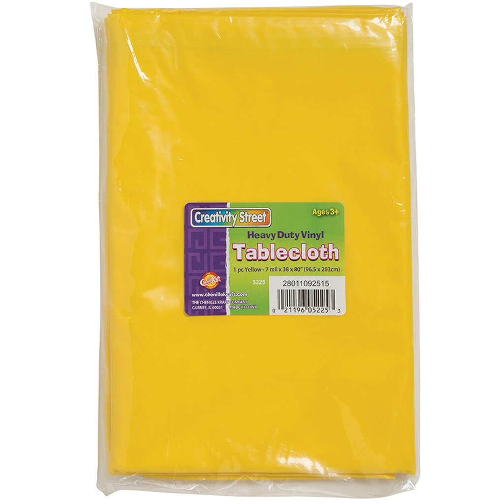 Vinyl Tablecloth 38in x 80in Yellow