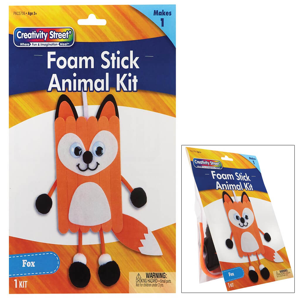 Creativity Street Felt Stick Animal Kit Fox