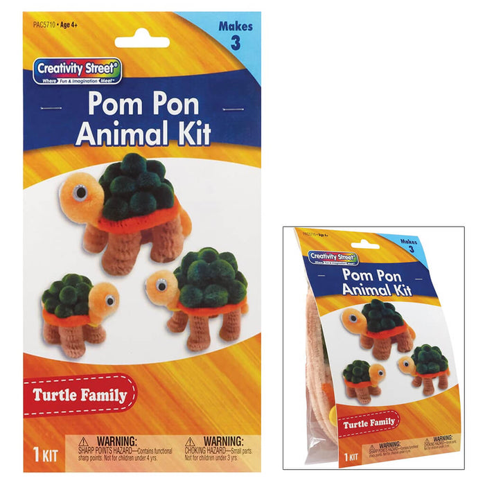 Creativity Street Pom Pon Animal Kit Turtles Set of 3