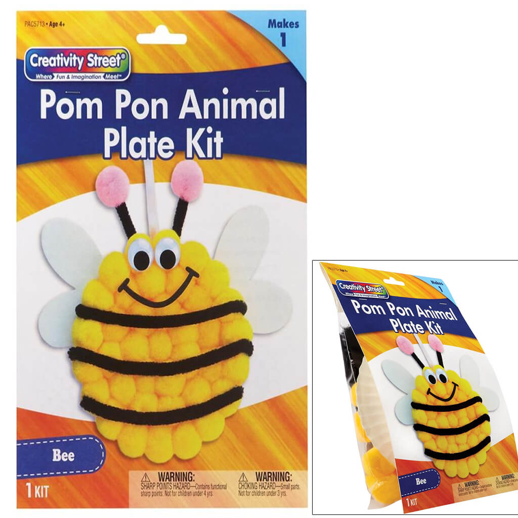 Creativity Street Pom Pon Animal Plate Kit Bee