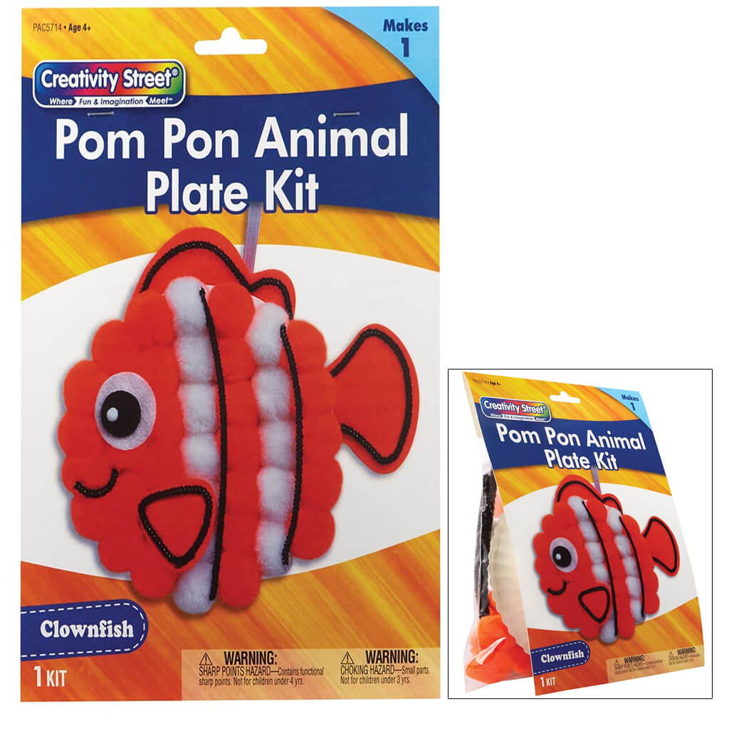 Creativity Street Pom Pon Animal Plate Kit Clownfish