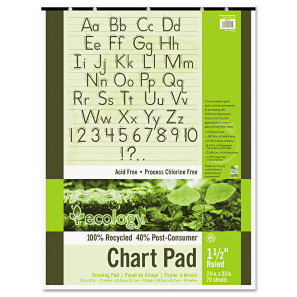 Pacon Ecology Chart Pads 70 White 24 x 32 Sheets