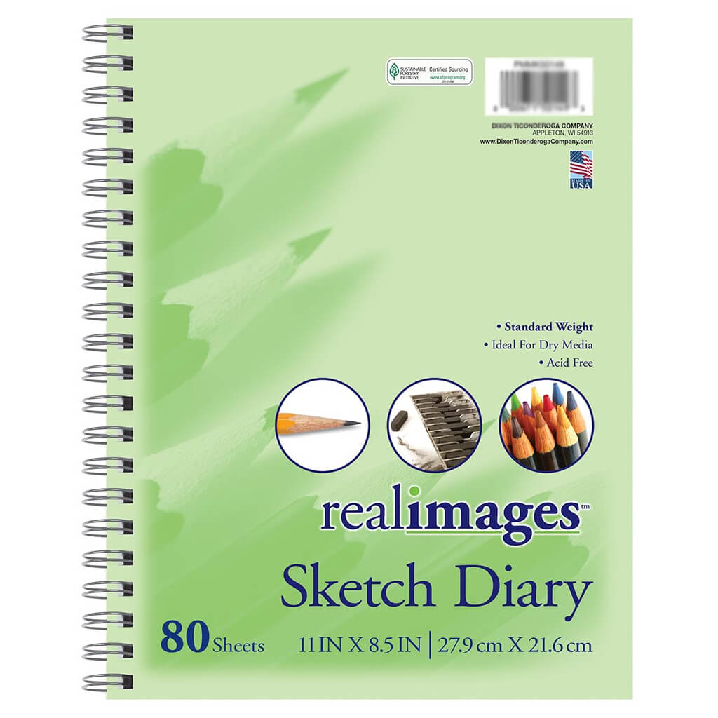 Real Images Sketch Diary 11in x 8-1/2in 80 Sheets