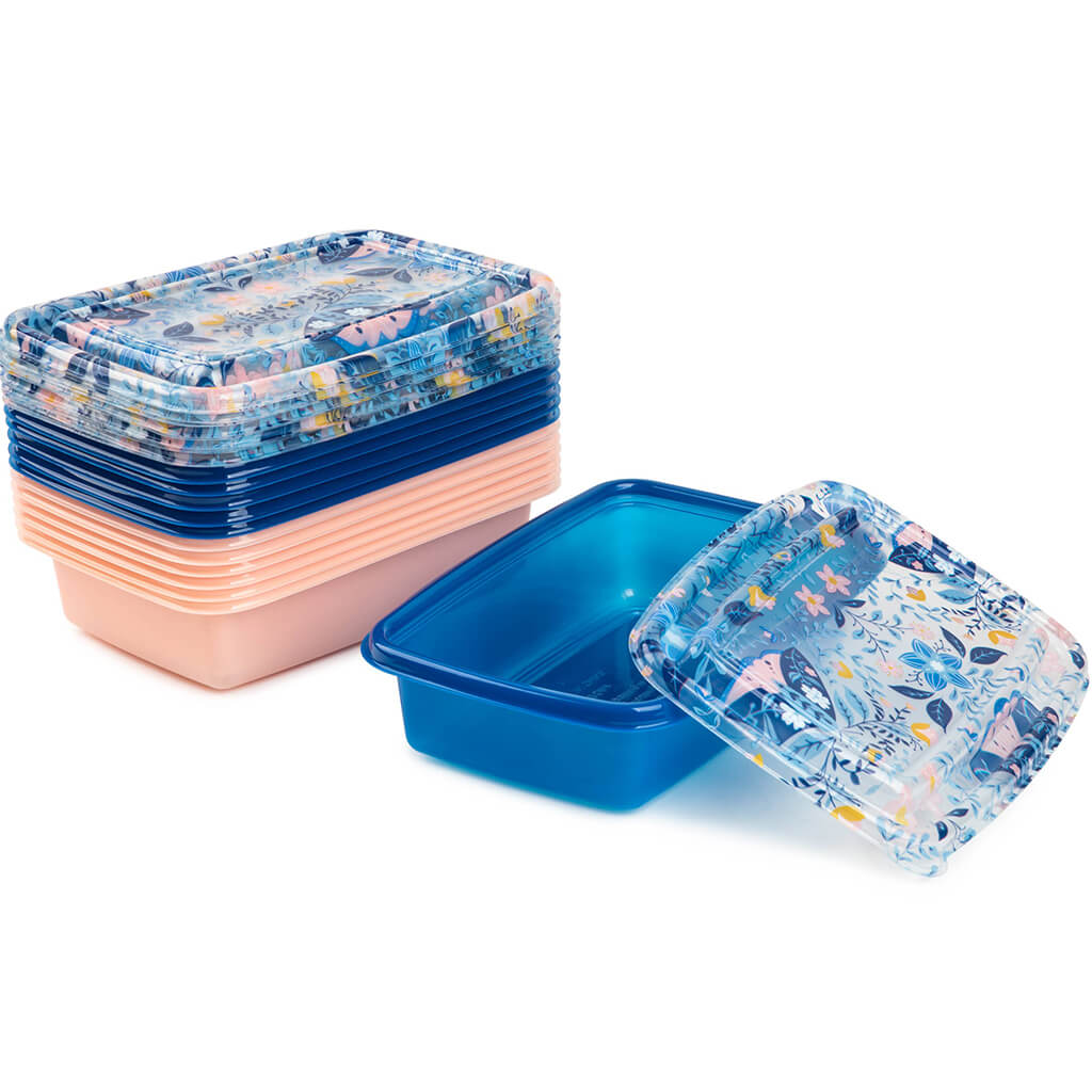 Printed Food Storage - Butterfly Floral,24pc 1000mL