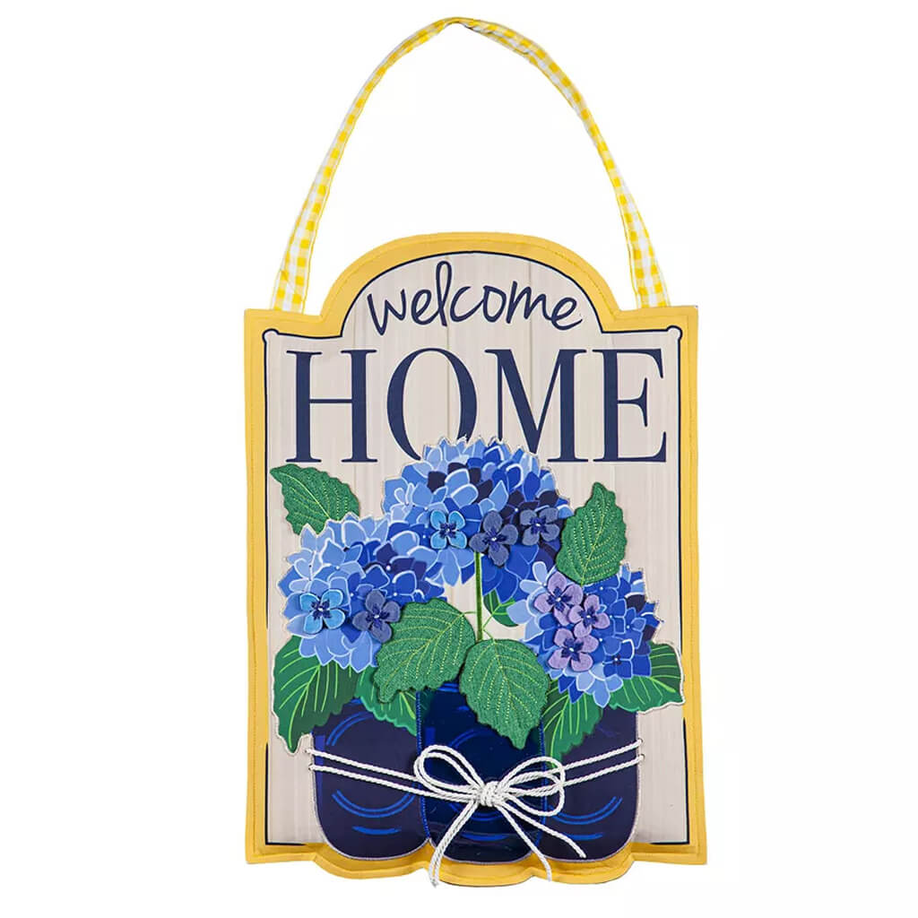 Evergreen Welcome Home Hydrangeas Door Décor