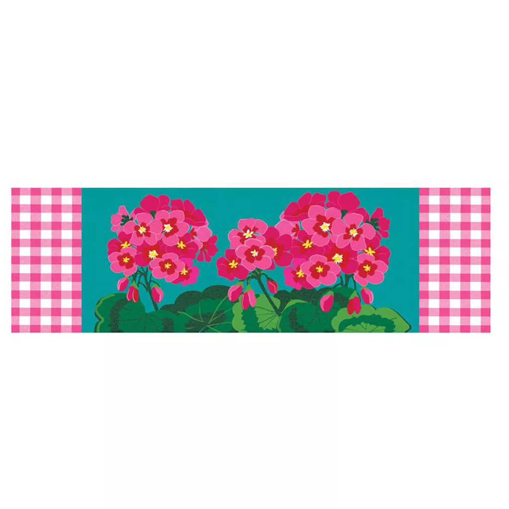 Evergreen Spring Geraniums Kensington Coir Interchangeable Doormat