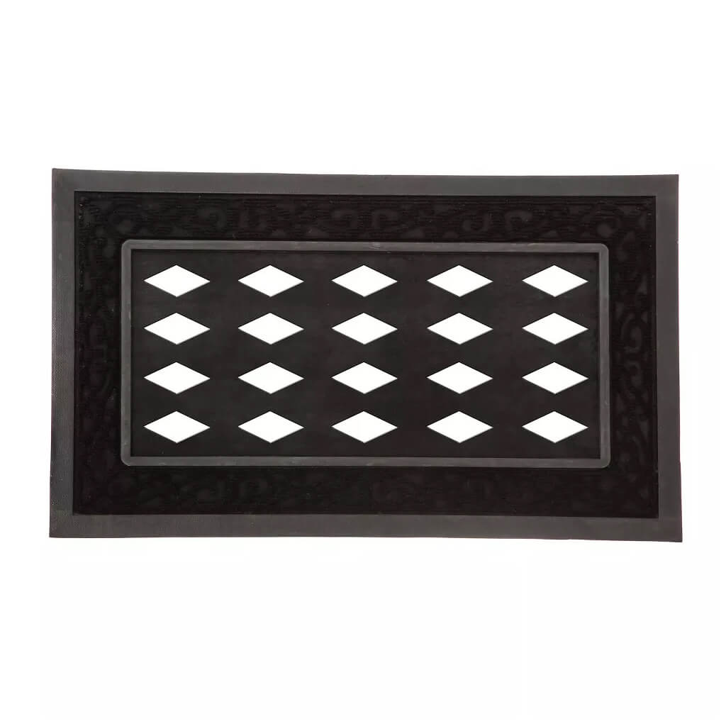 Evergreen Black Scroll Sassafras Floor Mat