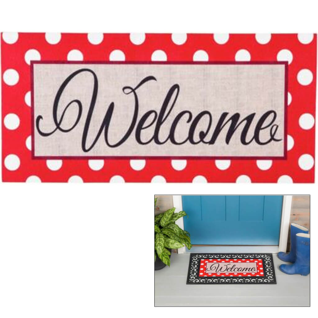 Polka-Dot Welcome Sassafras Switch Mat