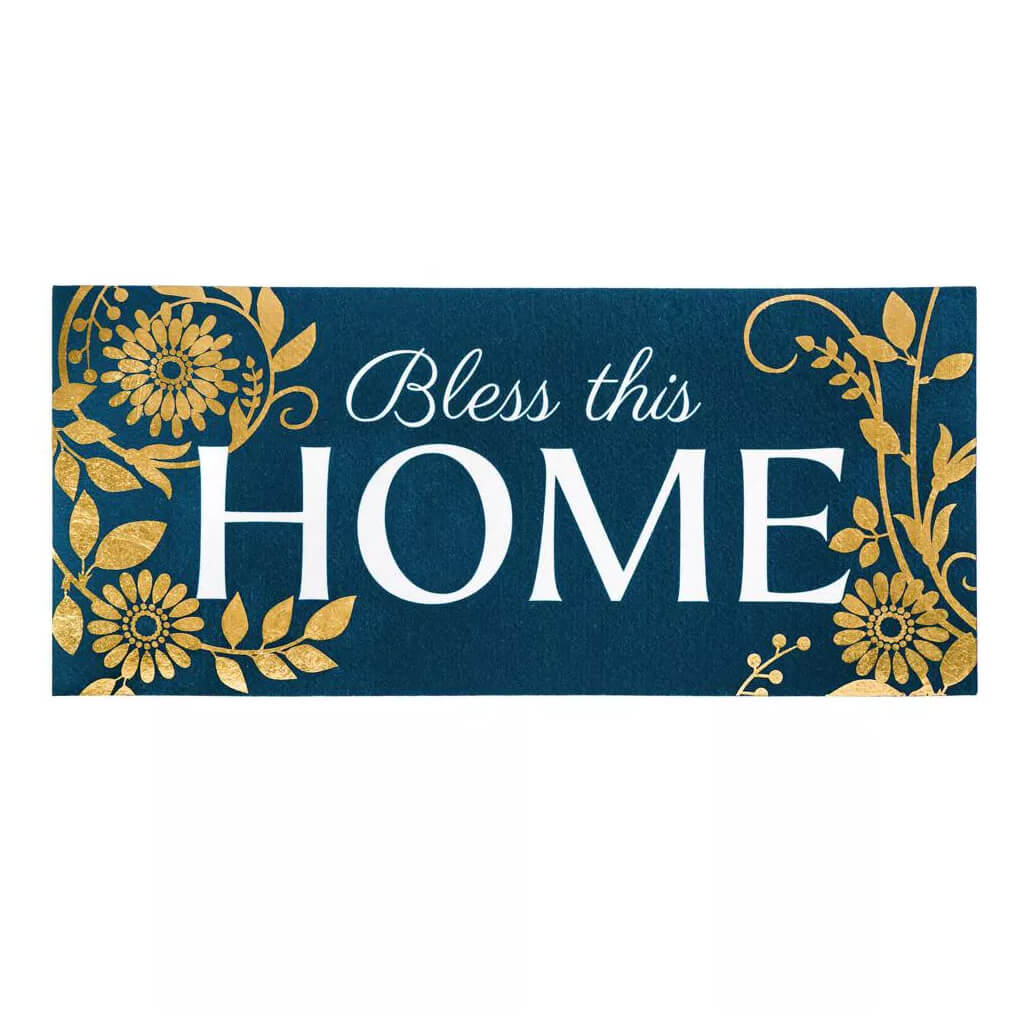 Evergreen Bless This Home Scroll Sassafras Floor Mat