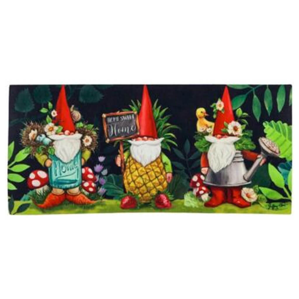 Evergreen Gnomes in The Garden Sassafras Switch Mat