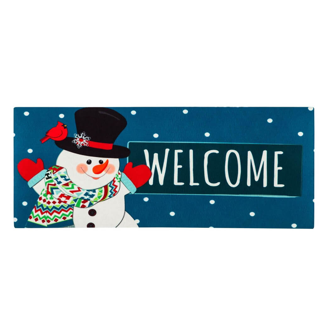 Evergreen Snowman Welcome Sassafras Floor Mat