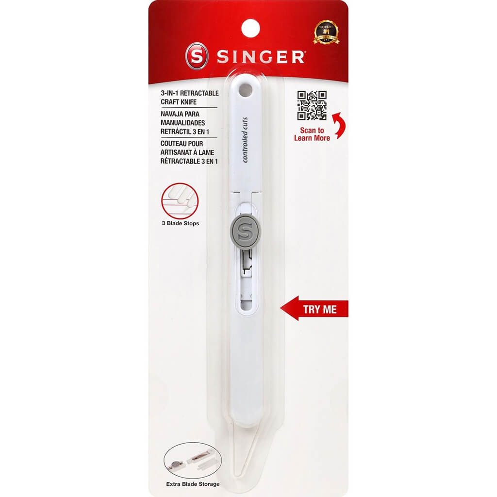 Singer 3-in-1 Retractable Craft Knife With Blade Storage