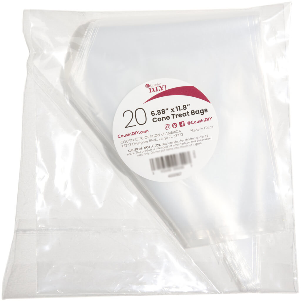 Cone Shaped Treat Bags 20/Pkg 12in