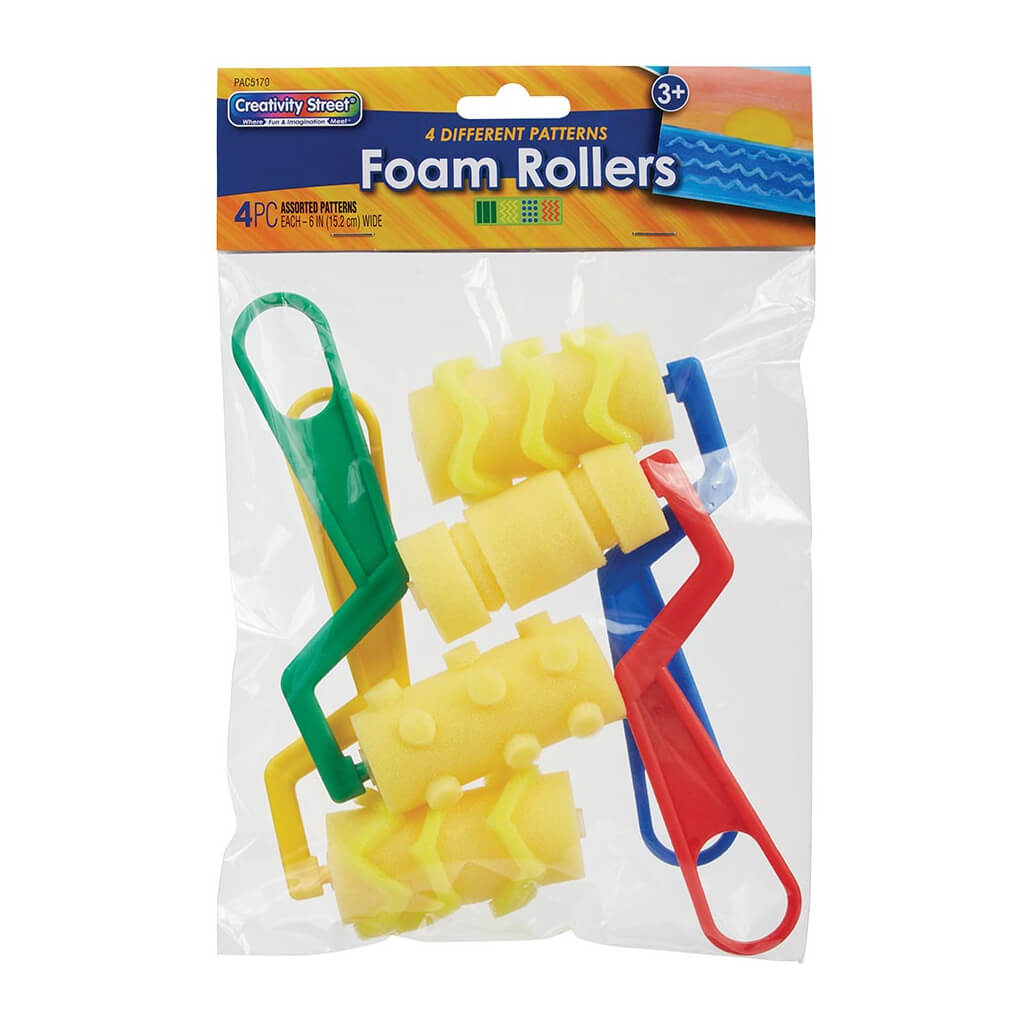 Foam Pattern Rollers 6in 4 Assorted Patterns