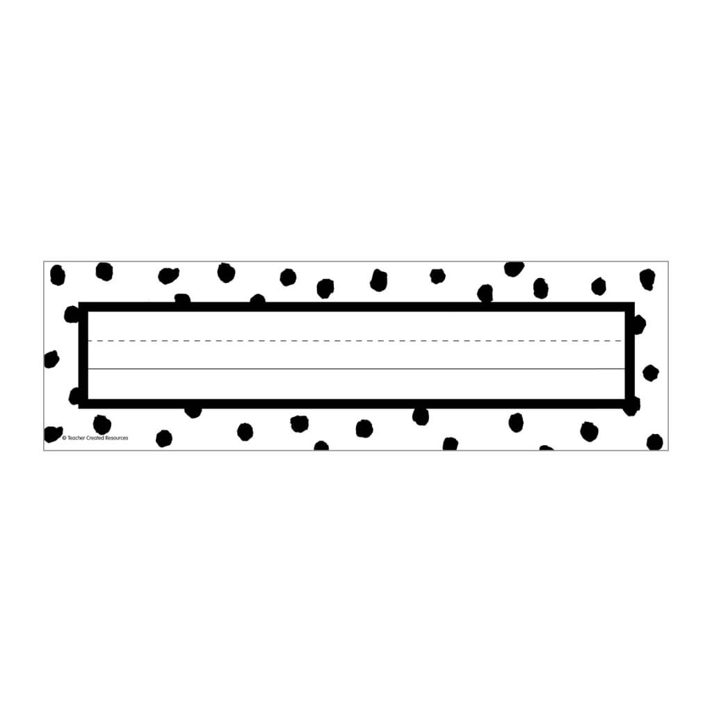 Black Painted Dots on White Flat Name Plates