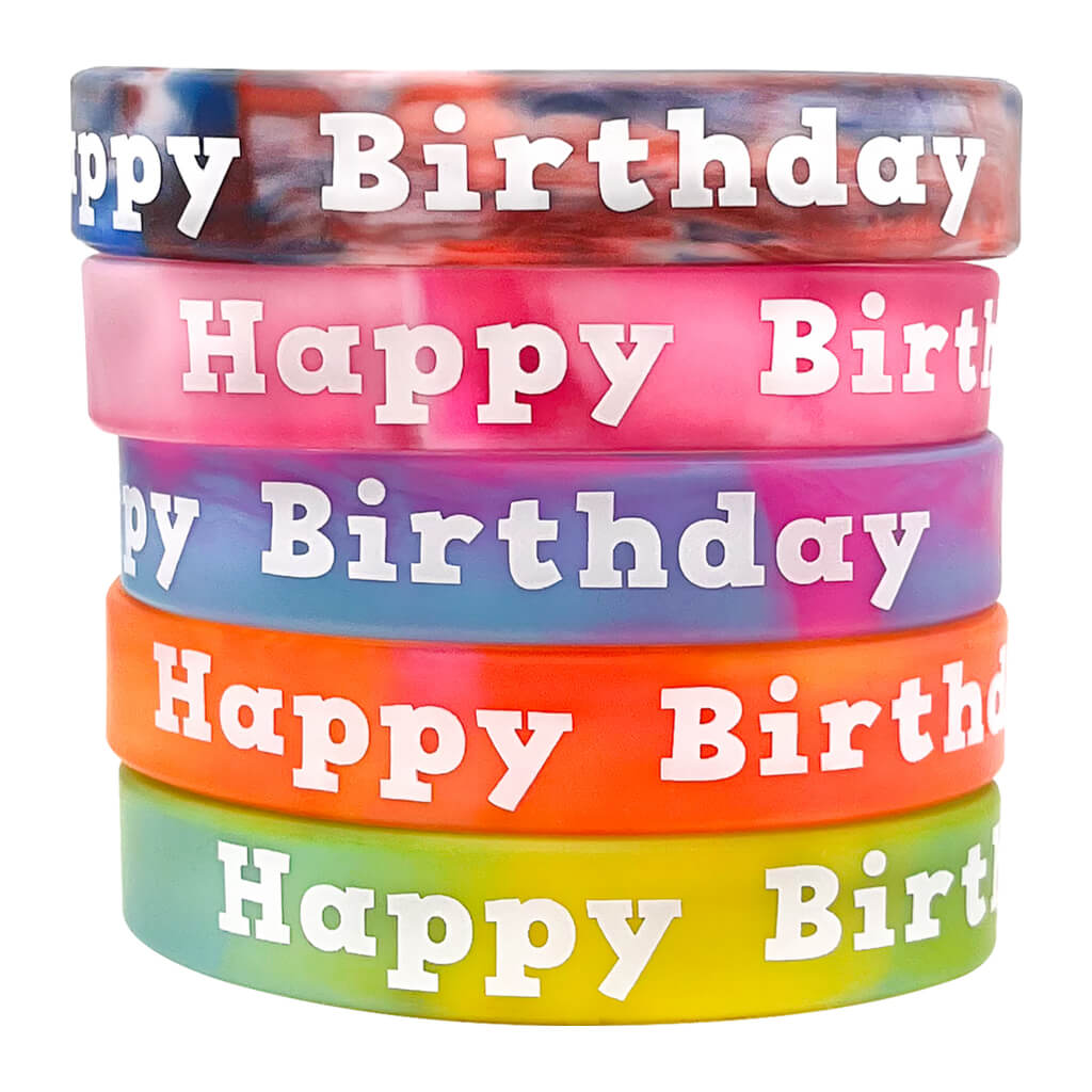 Tie-Dye Happy Birthday Wristbands